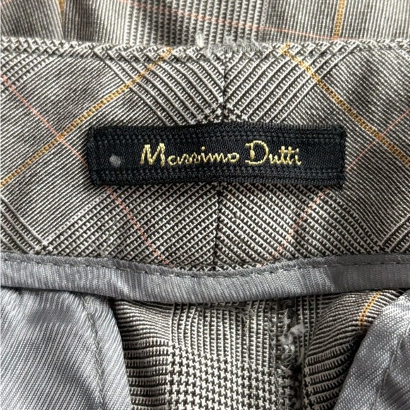 massimo dutti slim chino modal cotton grey check trousers pants size 6 (30) - Picture 2 of 16